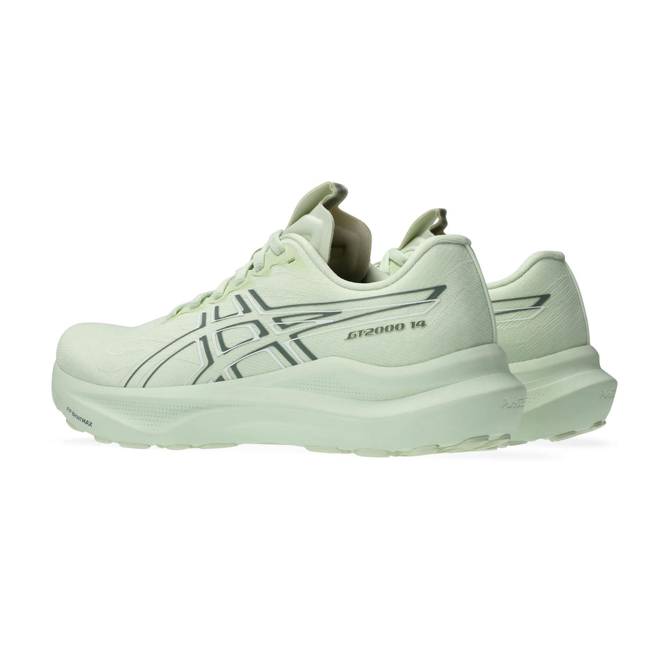 A pair of ASICS Women's GT-2000 14 Running Shoes in the Whisper Green/Monument colourway. (8669090185378)