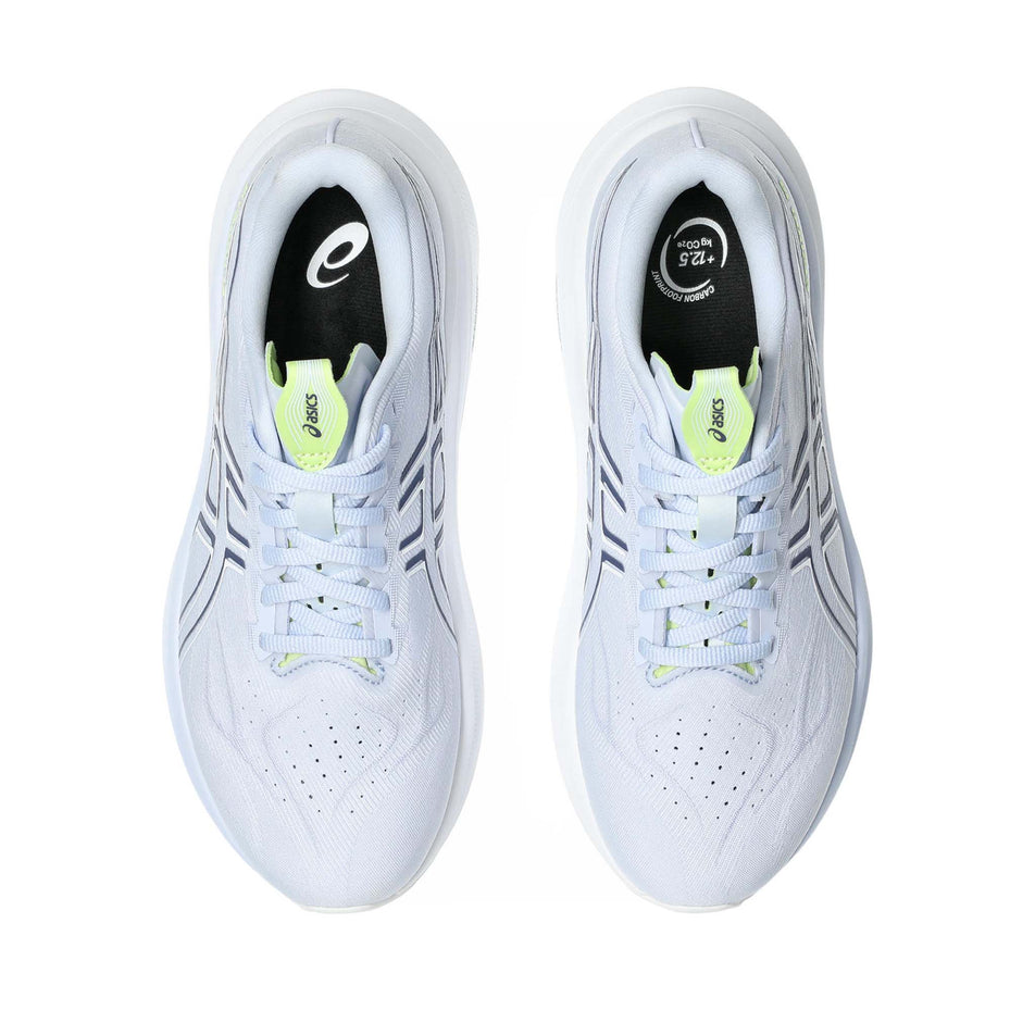 The uppers of a pair of ASICS Women's GT-2000 14 Running Shoes in the Blue Fade/Indigo Fog colourway. (8680755724450)