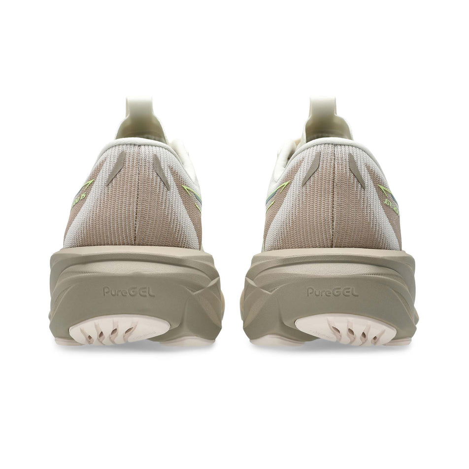 The back of a pair of ASICS Women's GT-2000 15 Running Shoes in the Birch/Greige colourway.