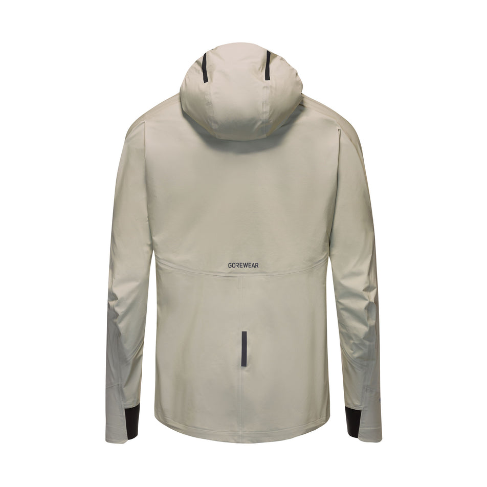 Back view of the GOREWEAR Men's Concurve GORE-TEX Logo Jacket in the Tech Beige/Black colourway. (8751737962658)