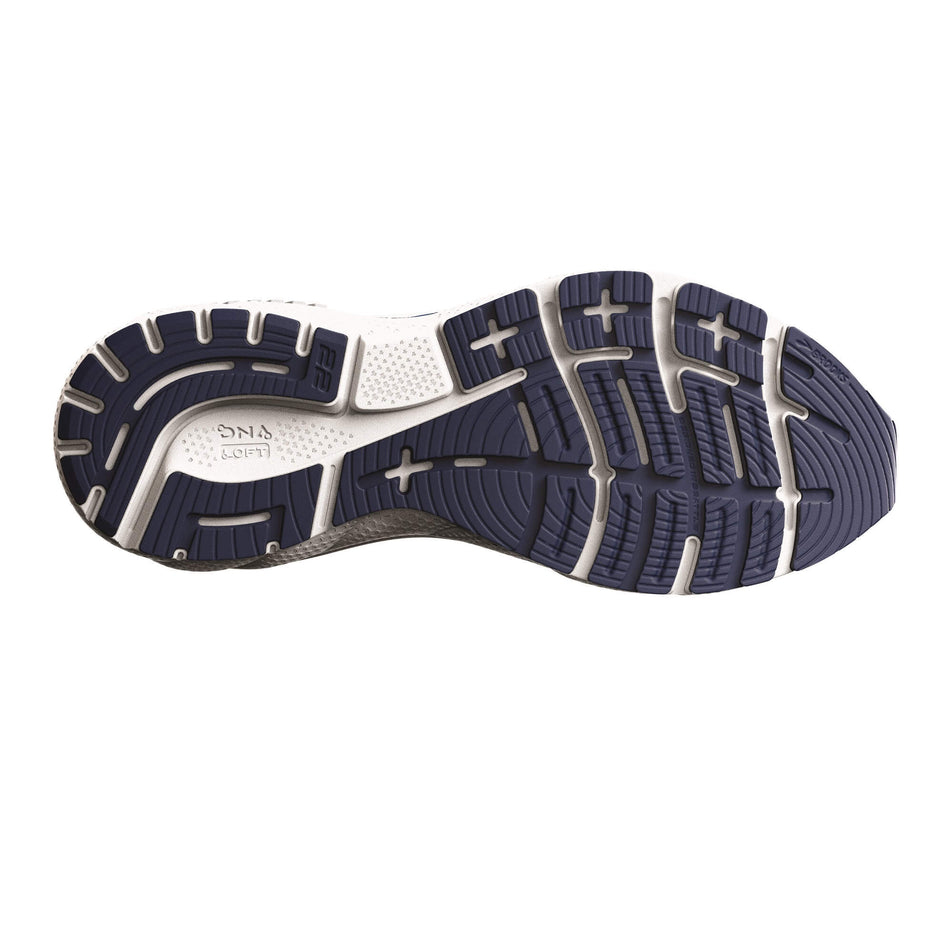 Lateral side of the right shoe from a pair of Brooks Men's Adrenaline GTS 22 Running Shoes in the Surf the Web/Blue/Irish Green colourway (7930182533282)