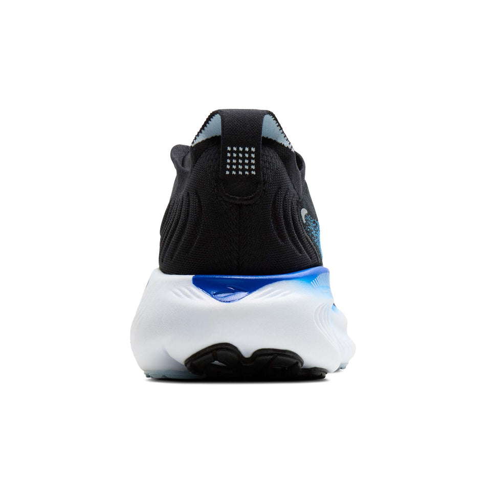 The back of the right shoe from a pair of Brooks Men's Adrenaline GTS 25 Running Shoes in the Black/Blue/Nantucket Bree colourway.