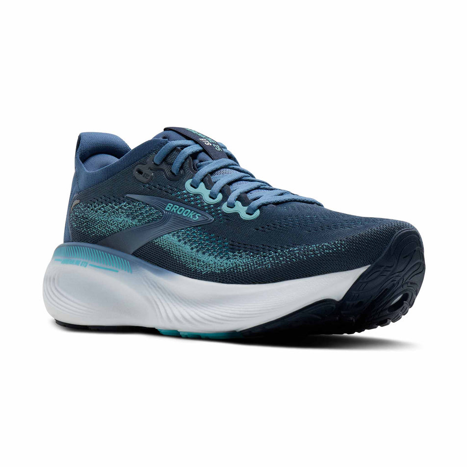 Lateral view of the right shoe from a pair of Brooks Men's Adrenaline GTS 25 2E Running Shoes in the Spellbound/Moonlight/Ipanema colourway.