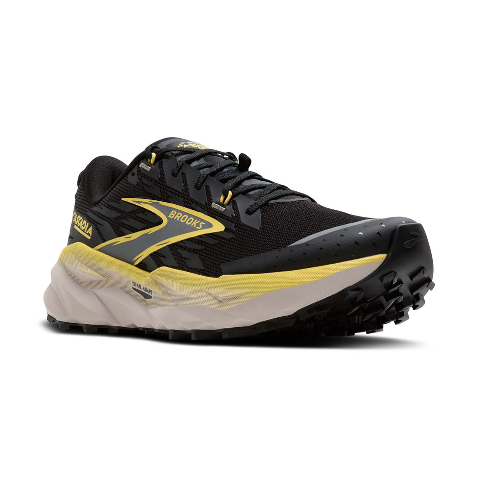 Brooks | Men's Cascadia 19 Running Shoes - Black/Yellow/Chateau