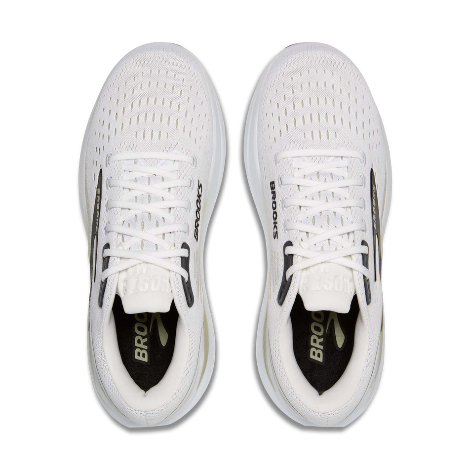 A pair of Brooks Men's Ghost Max 3 Running Shoes in the Bright White/Tea/Black colourway. (8647757168802)