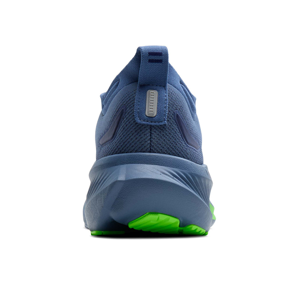 The back of the right shoe from a pair of Brooks Men's Glycerin 23 Running Shoes in the Moonlight/Blue/Green Gecko colourway.