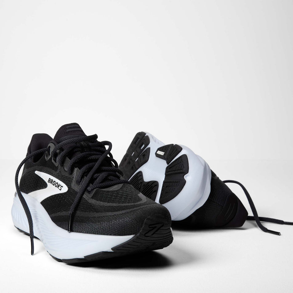 A pair of Brooks Men's Ghost 18 Running Shoes in the Black/Grey/White colourway.