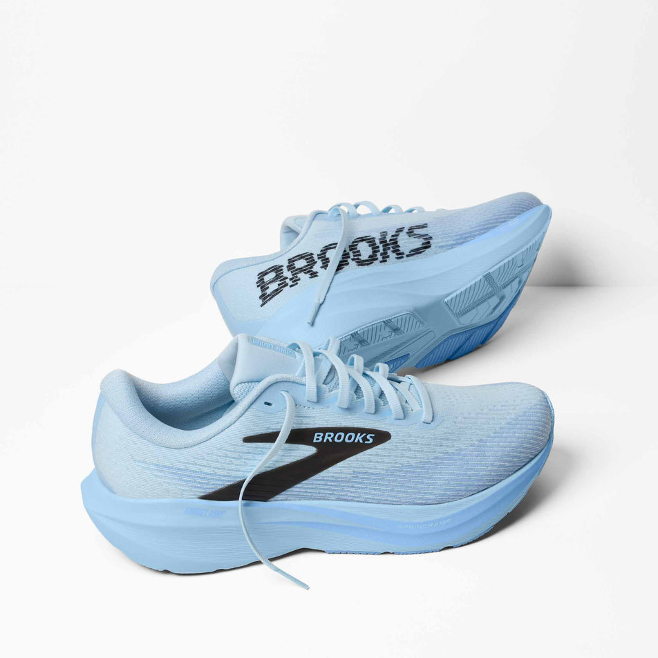 A pair of Brooks Men's Ghost AMP Running Shoes in the Blue/Blue/Black colourway.