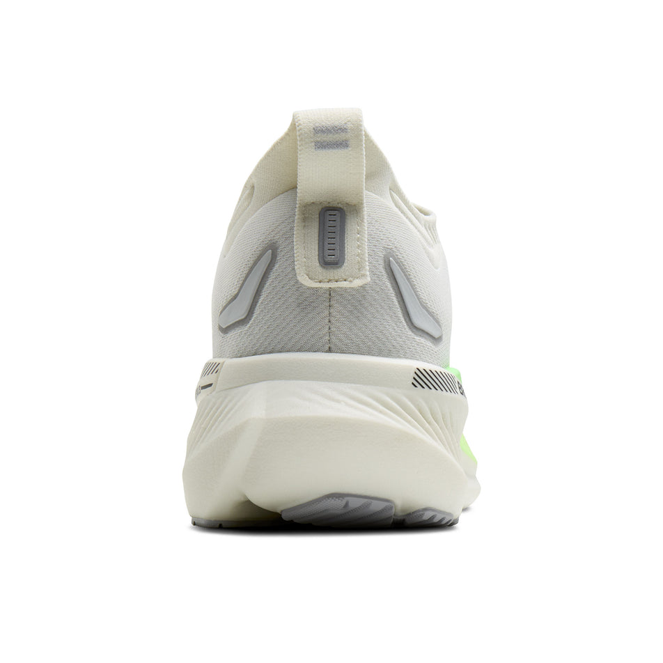 The back of the right shoe from a pair of Brooks Men's Glycerin GTS 23 Running Shoes in the Grey/Green/Black colourway.