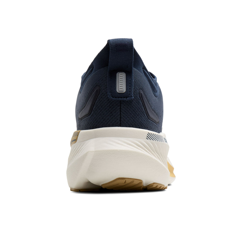 The back of the right shoe from a pair of Brooks Men's Glycerin GTS 23 Running Shoes in the Blue/Spellbound/Starfish colourway.