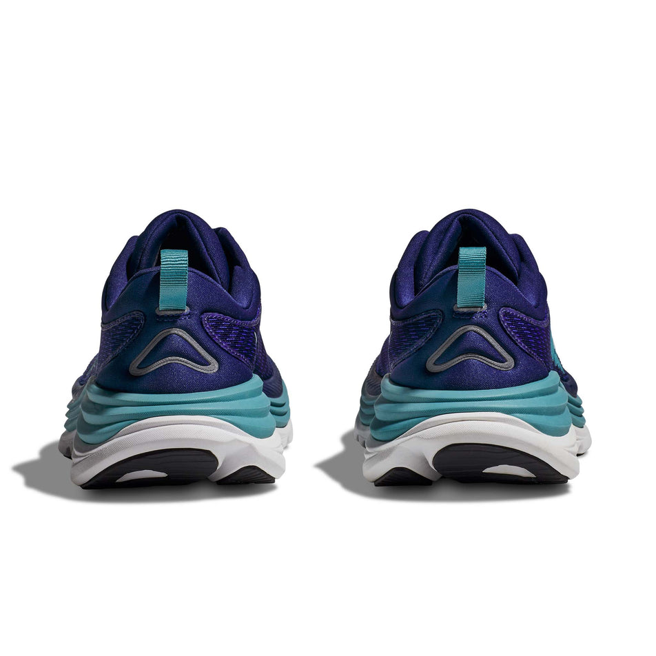 The heel units on a pair of Hoka Women's Gaviota 5 Running Shoes in the Bellweather Blue/Evening Sky colourway (7922059575458)