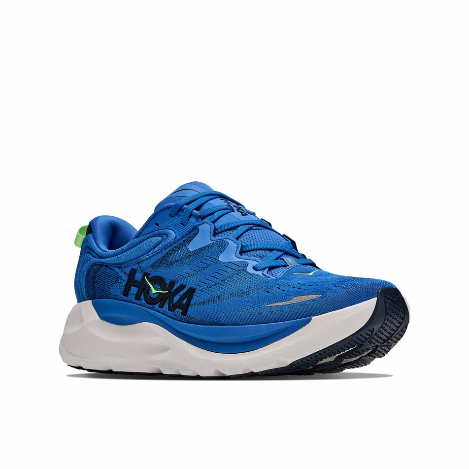 Lateral view of the right shoe from a pair of HOKA Men's Gaviota 6 Running Shoes in the Virtual Blue/Varsity Navy colourway.