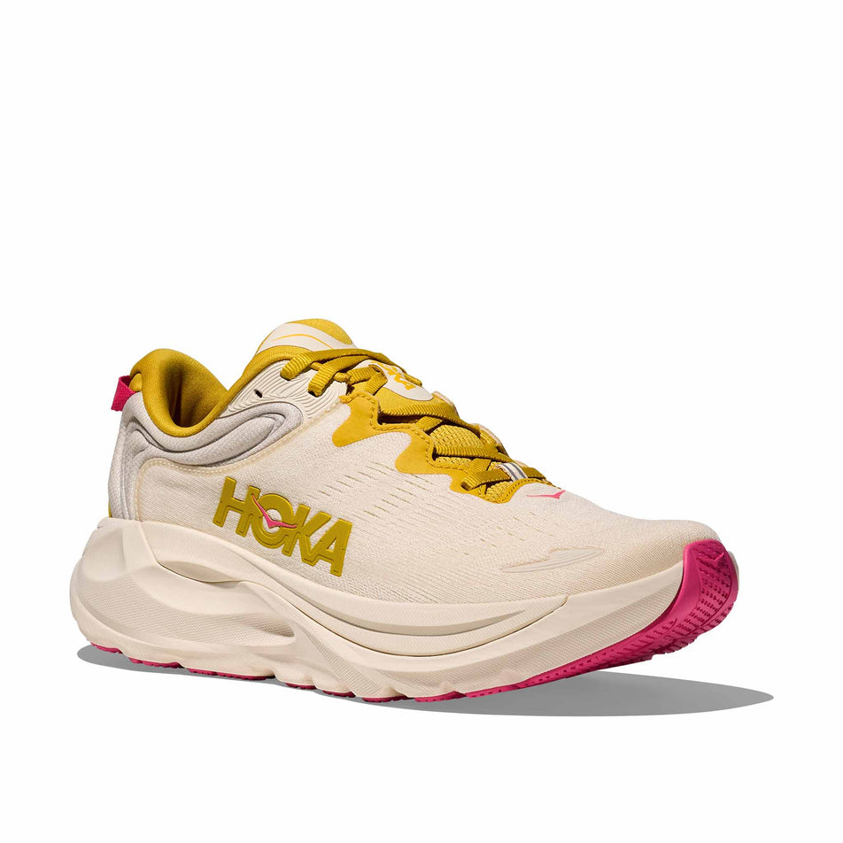HOKA | Women's Gaviota 6 Running Shoes - Birch/Yellow Gold