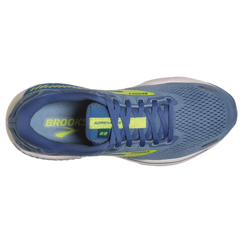 Upper of the right shoe from a pair of Brooks  Women's Adrenaline GTS 22 Running Shoes in the Silver Lake/Blue Green colourway (7930185515170)