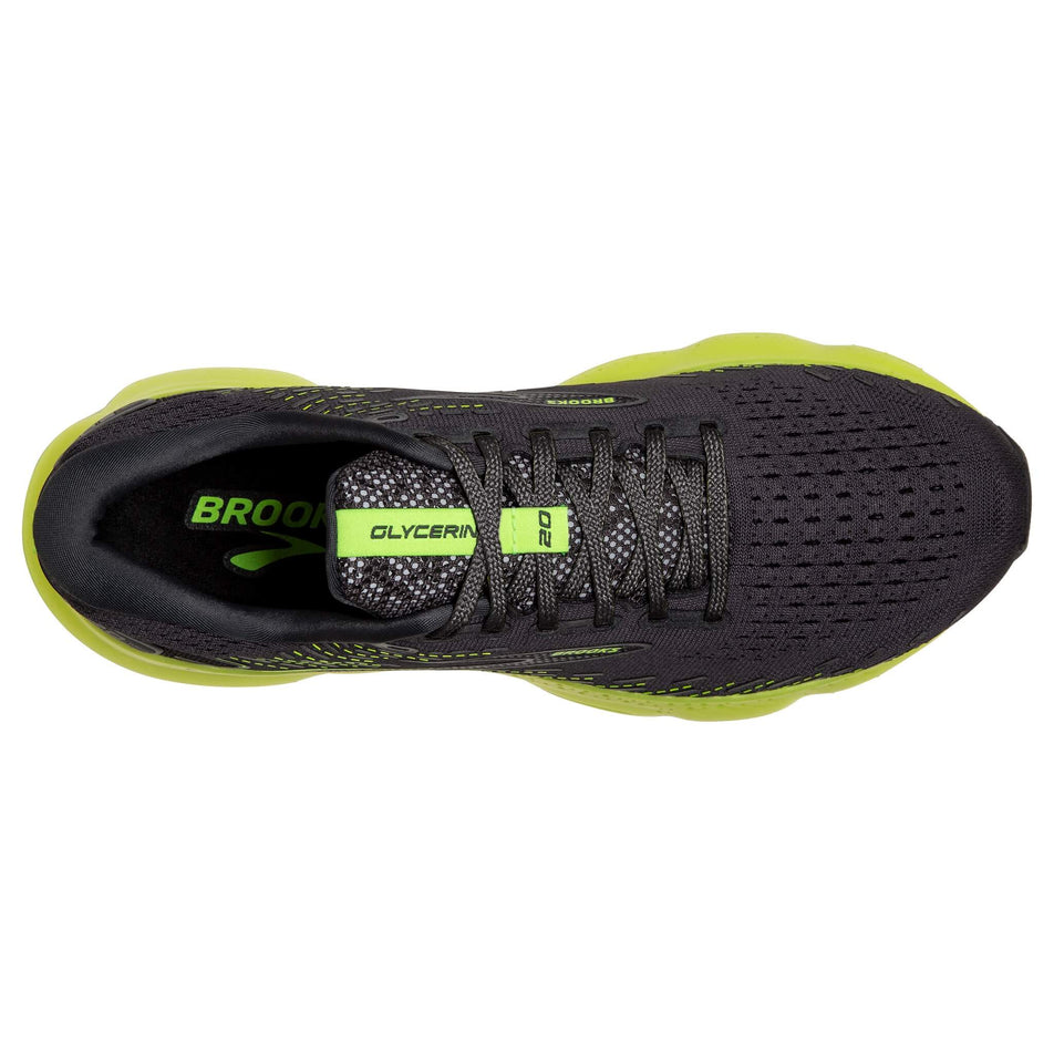 The upper of the right shoe from a pair of Brooks Women's Glycerin 20 Running Shoes in the Ebony/Nightlife colourway (8030248206498)