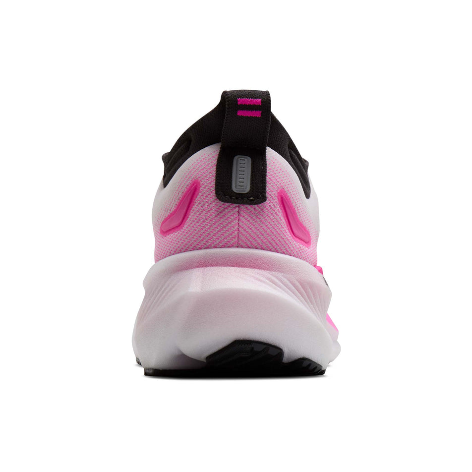 The back of the right shoe from a pair of Brooks Women's Glycerin 23 Running Shoes in the White/Phantom/Cyber Pink colourway.