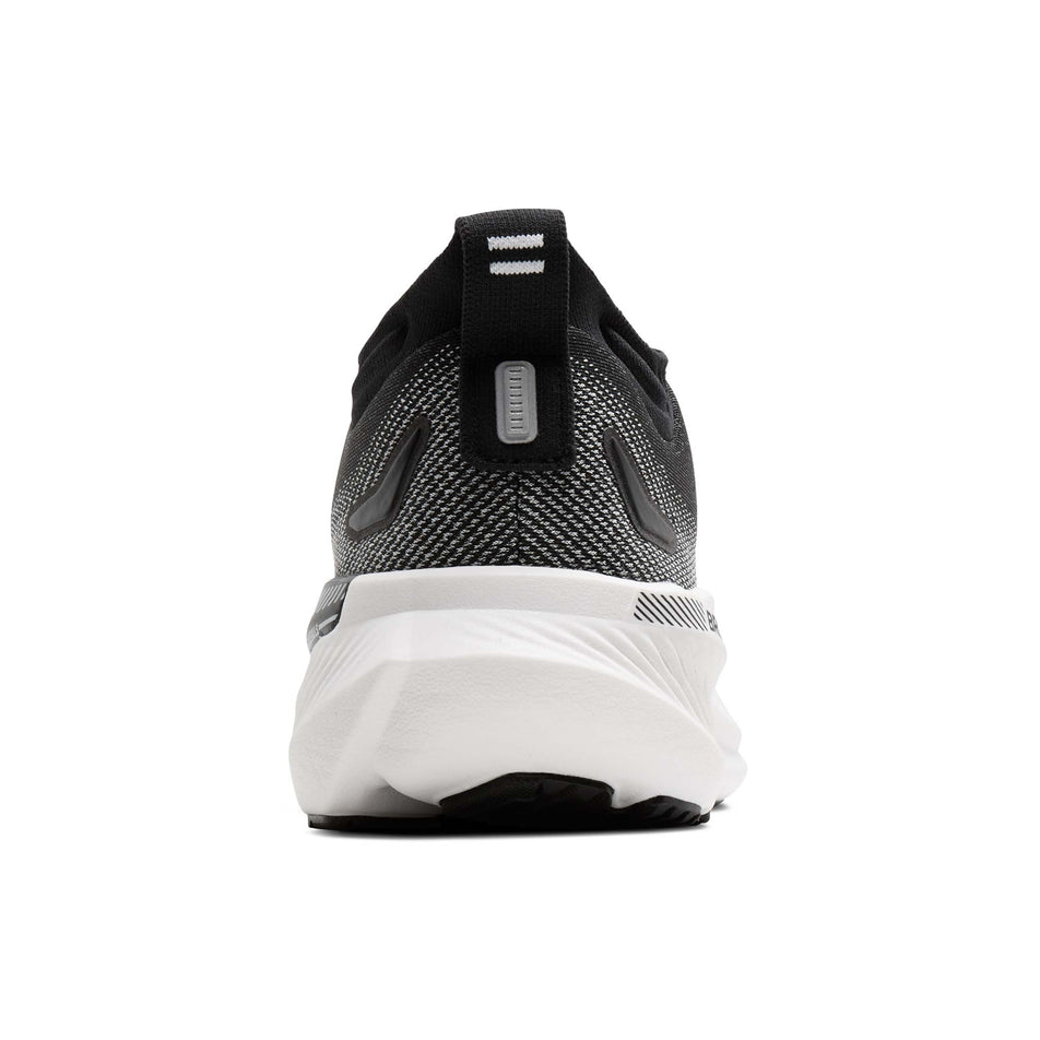 The back of the right shoe from a pair of Brooks Women's Glycerin GTS 23 1D Running Shoes in the Black/Grey/White colourway.