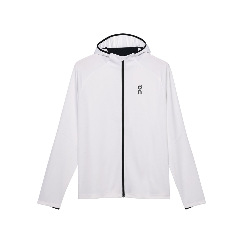 Front view of the On Men's Climate Zip Hoodie in the White colourway.