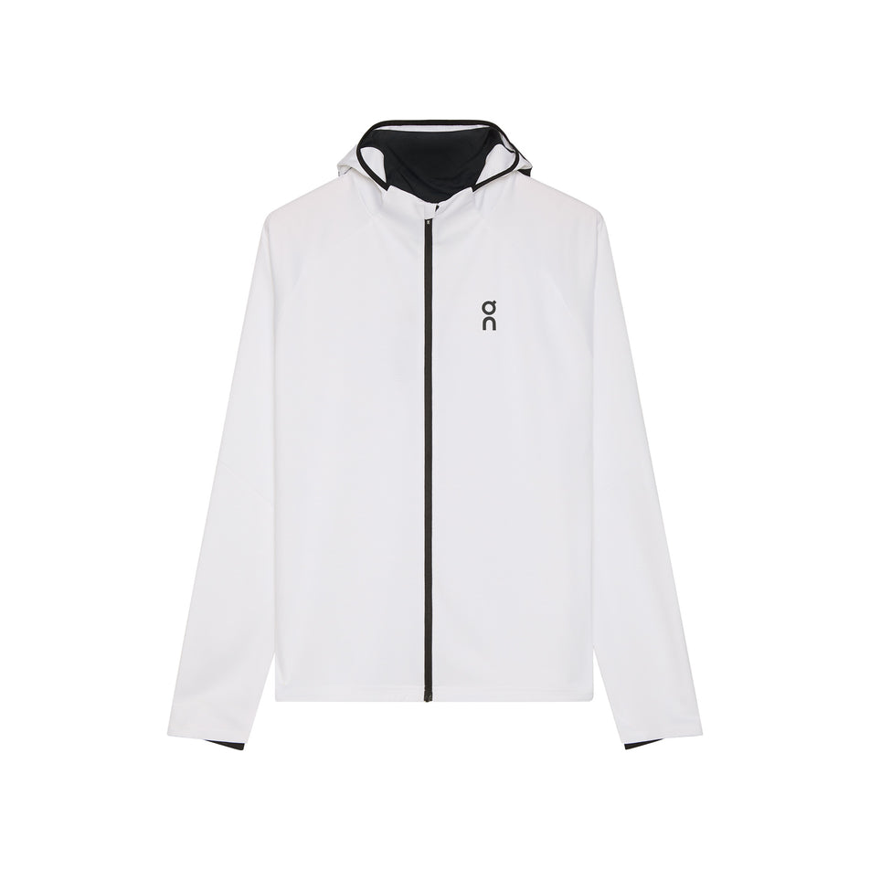 Front view of the On Women's Climate Zip Hoodie in the White colourway.