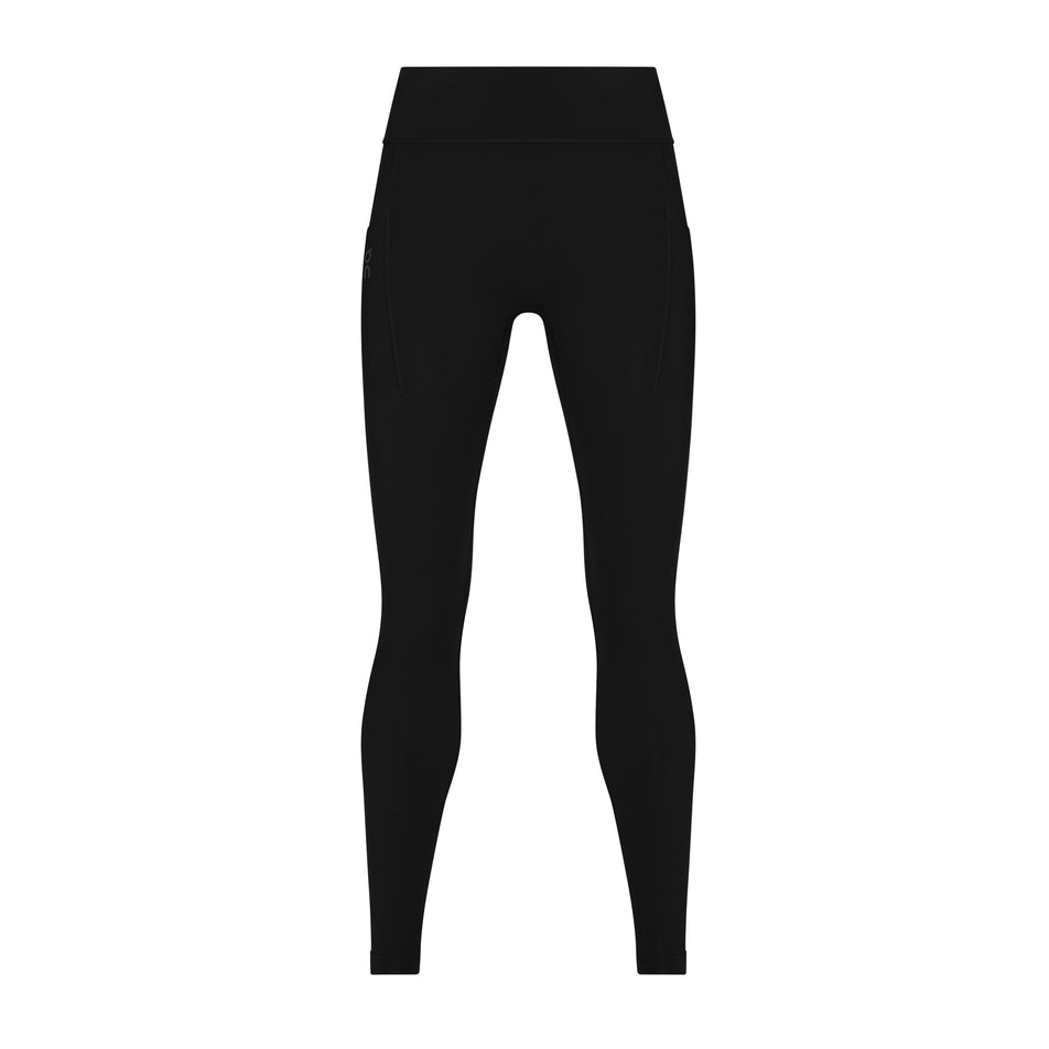 Front view of the On Women's Performance Tights in the Black colourway.