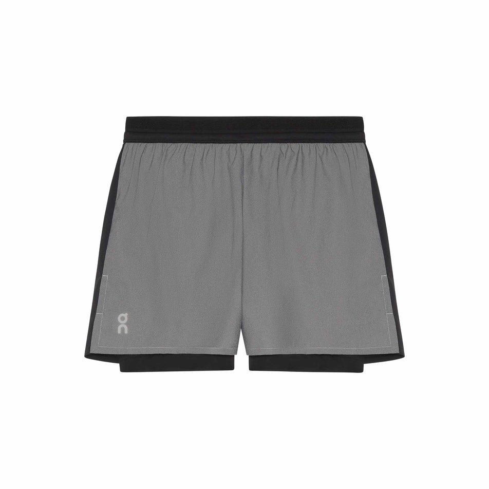 Front view of the On Women's Performance Shorts Lumos in the Eclipse/Black colourway. (8790051815586)
