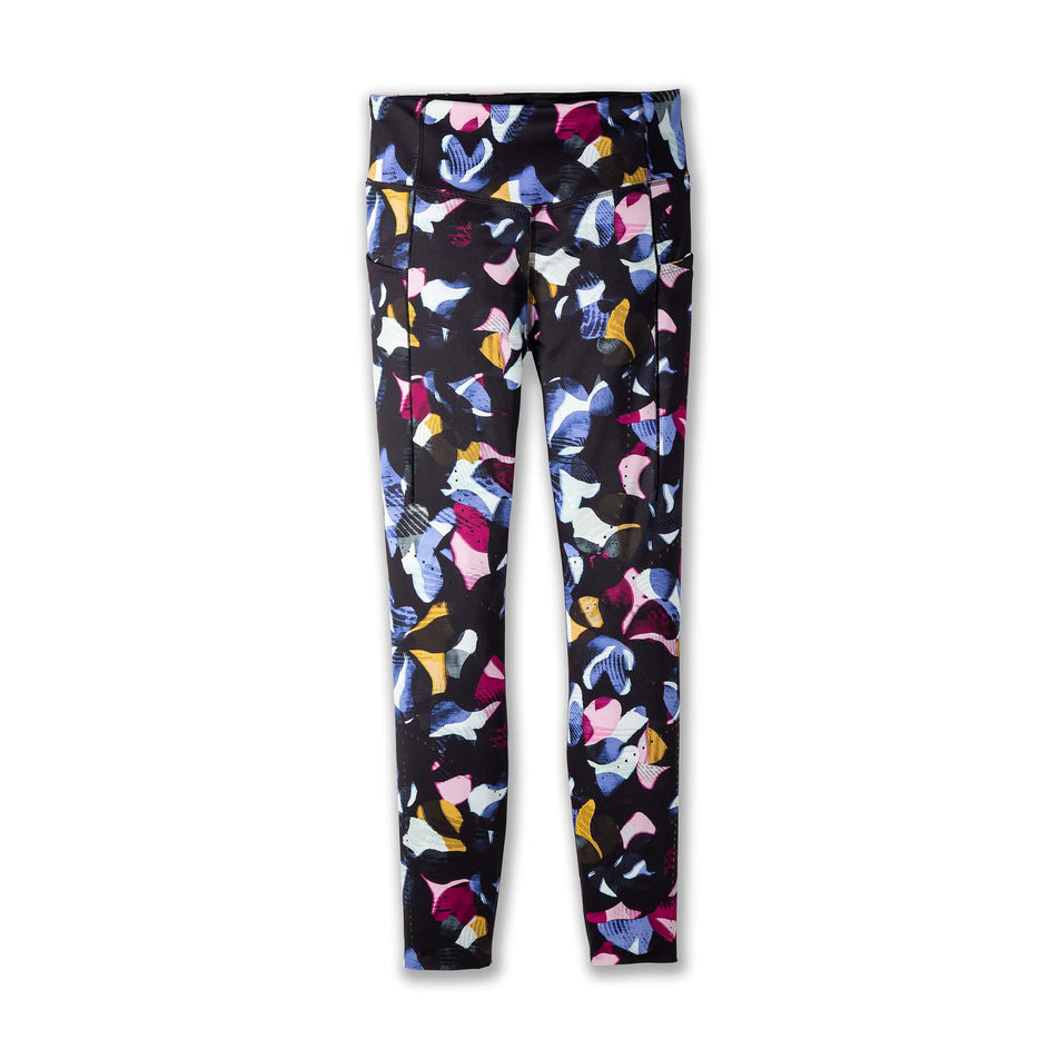 Front view of a pair of Brooks Women's 7/8 Tights in the Fast Floral Print colourway (8007499481250)
