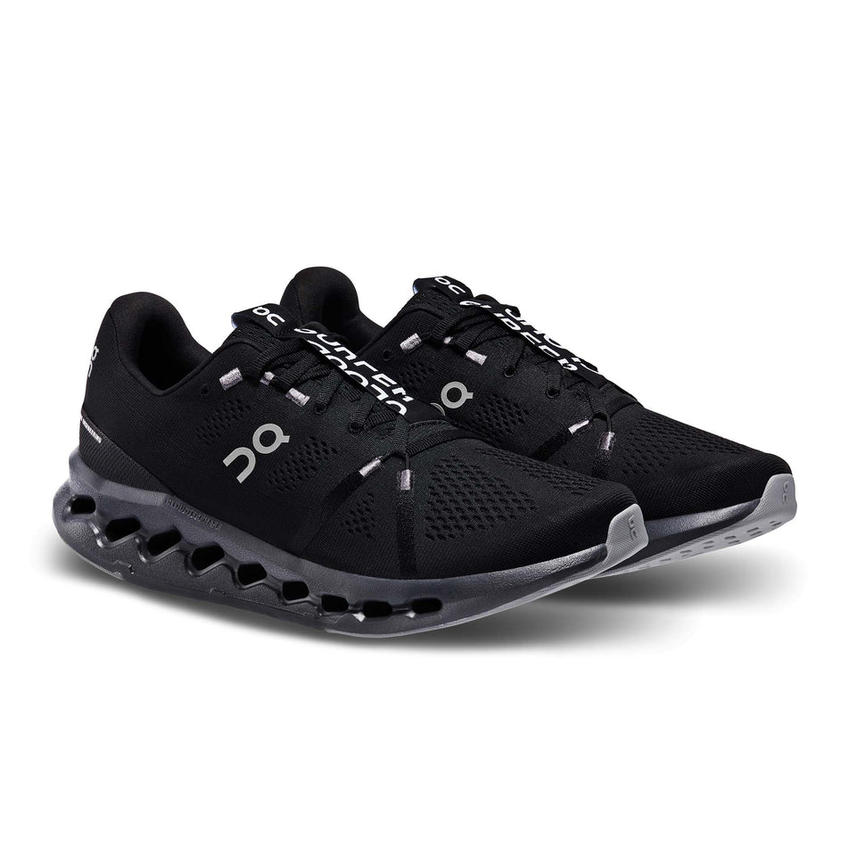 A pair of On Men's Cloudsurfer Running Shoes in the All Black colourway (7986198053026)