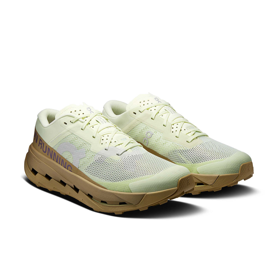 A pair of On Men's Cloudultra 3 Running Shoes in the Linen/Safari colourway.