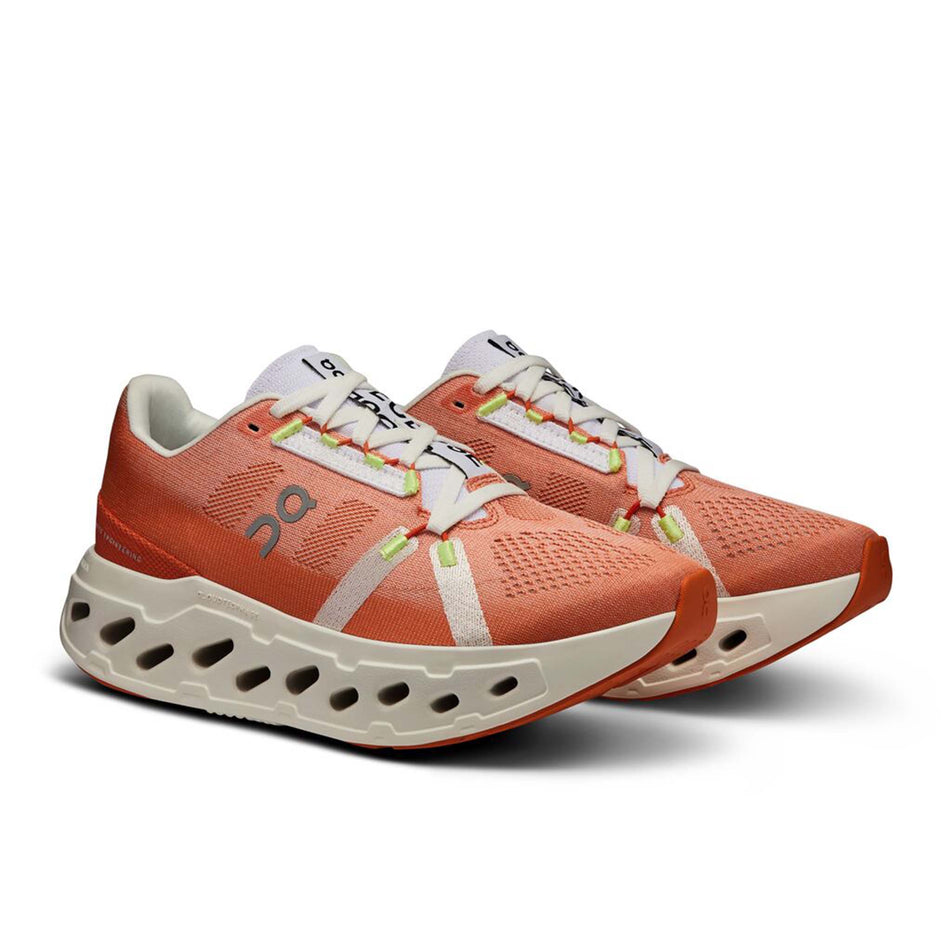 A pair of On Women's Cloudeclipse Running Shoes in the Flame/Ivory colourway (8092558164130)