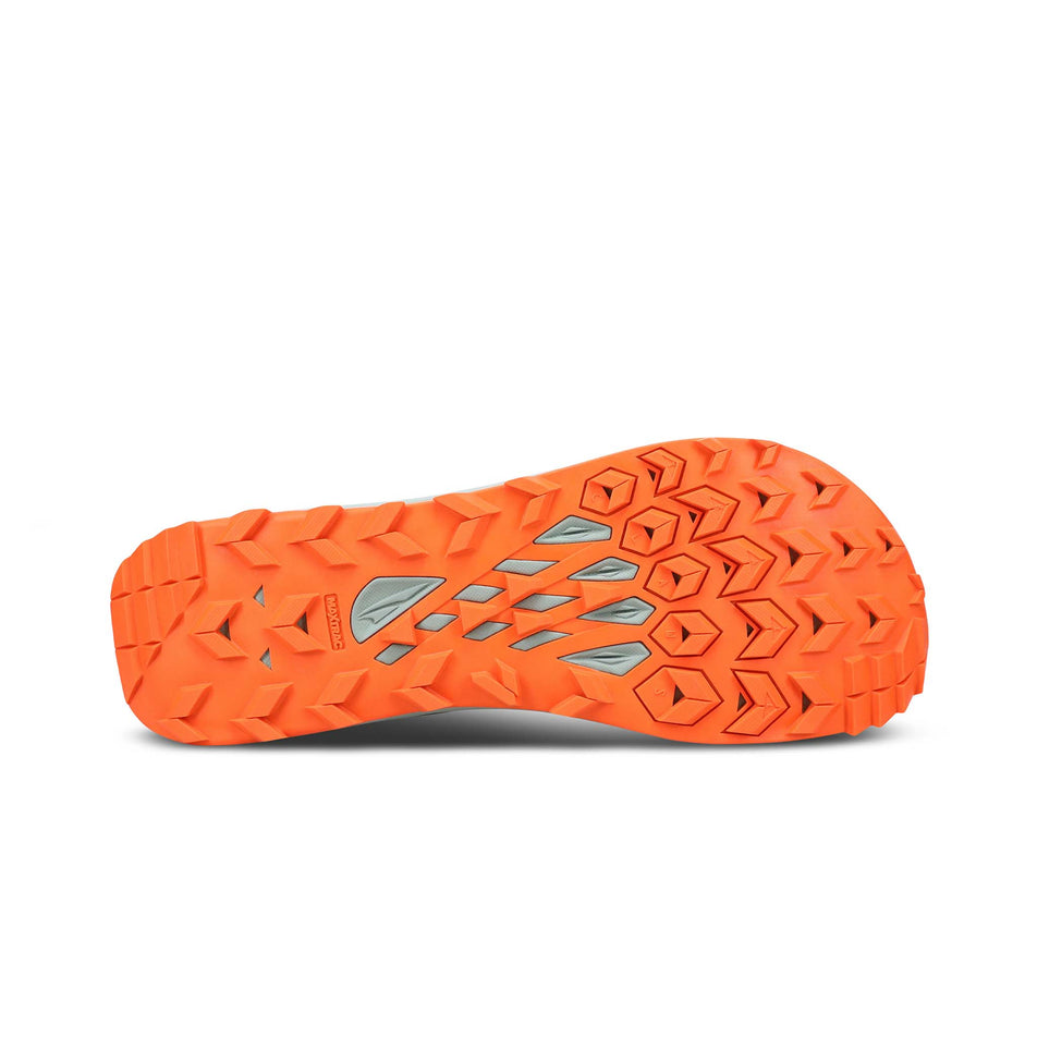 Outsole of the right shoe from a pair of Altra Men's Lone Peak 7 Running Shoes in the Deep Forest colourway (7994454868130)