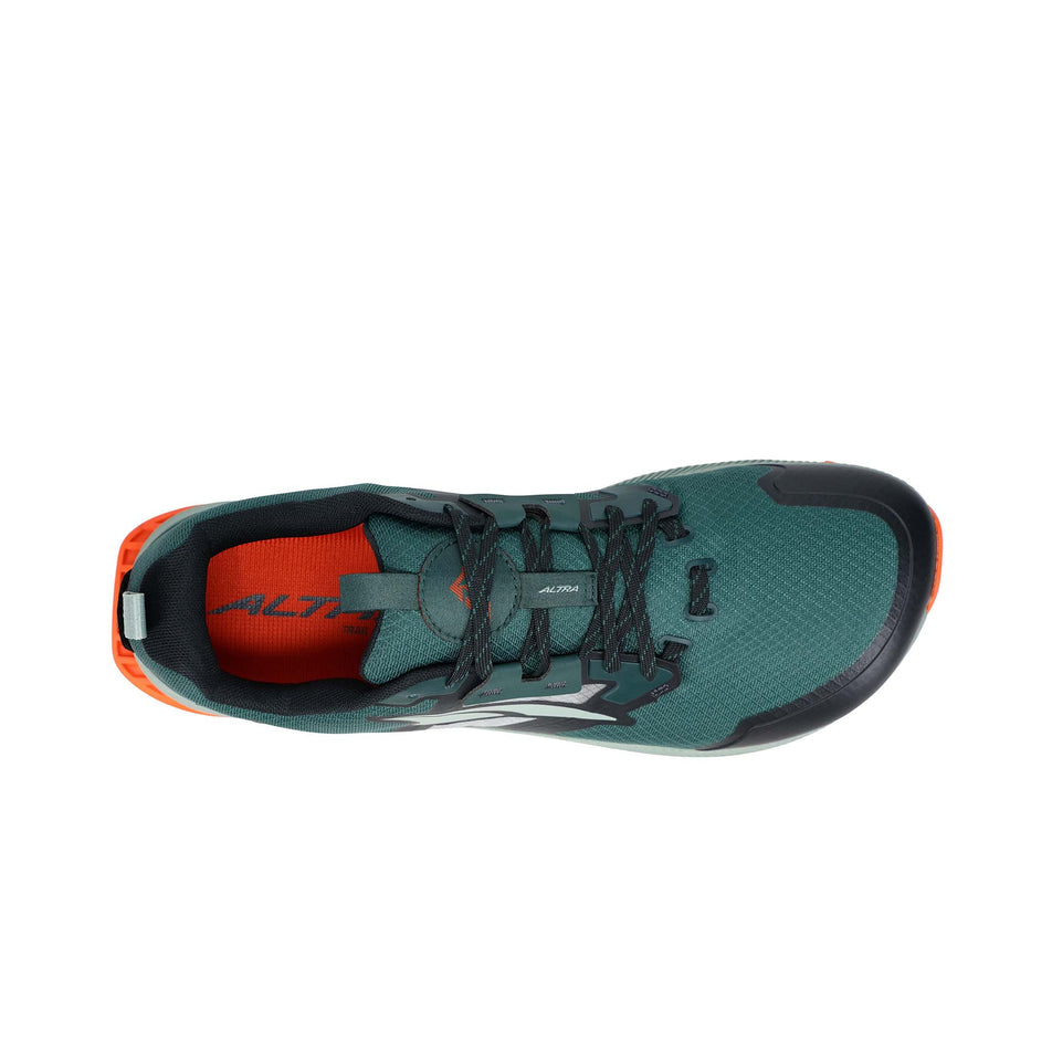 The upper of the right shoe from a pair of Altra Men's Lone Peak 7 Running Shoes in the Deep Forest colourway (7994454868130)