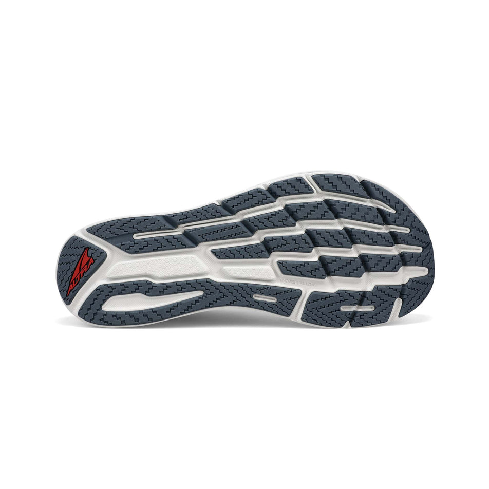 Outsole of the right shoe from a pair of Altra Men's Torin 7 Running Shoes in the Gray/Red colourway (7935879741602)