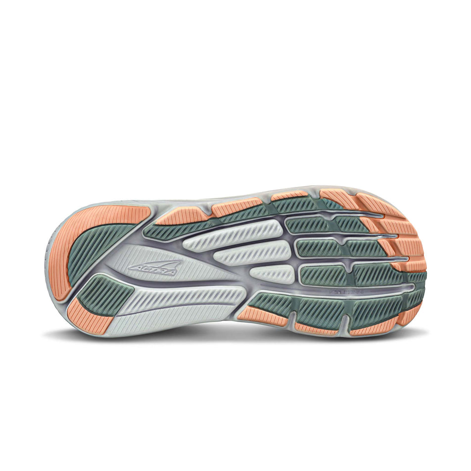 Outsole of the right shoe from a pair of Altra Women's Via Olympus 2 Road Running Shoes in the Light Gray colourway (8118472638626)