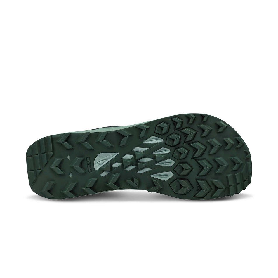 Outsole of the right shoe from a pair of Altra Women's Lone Peak 8 Running Shoes in the Black/Gray colourway (8154799112354)