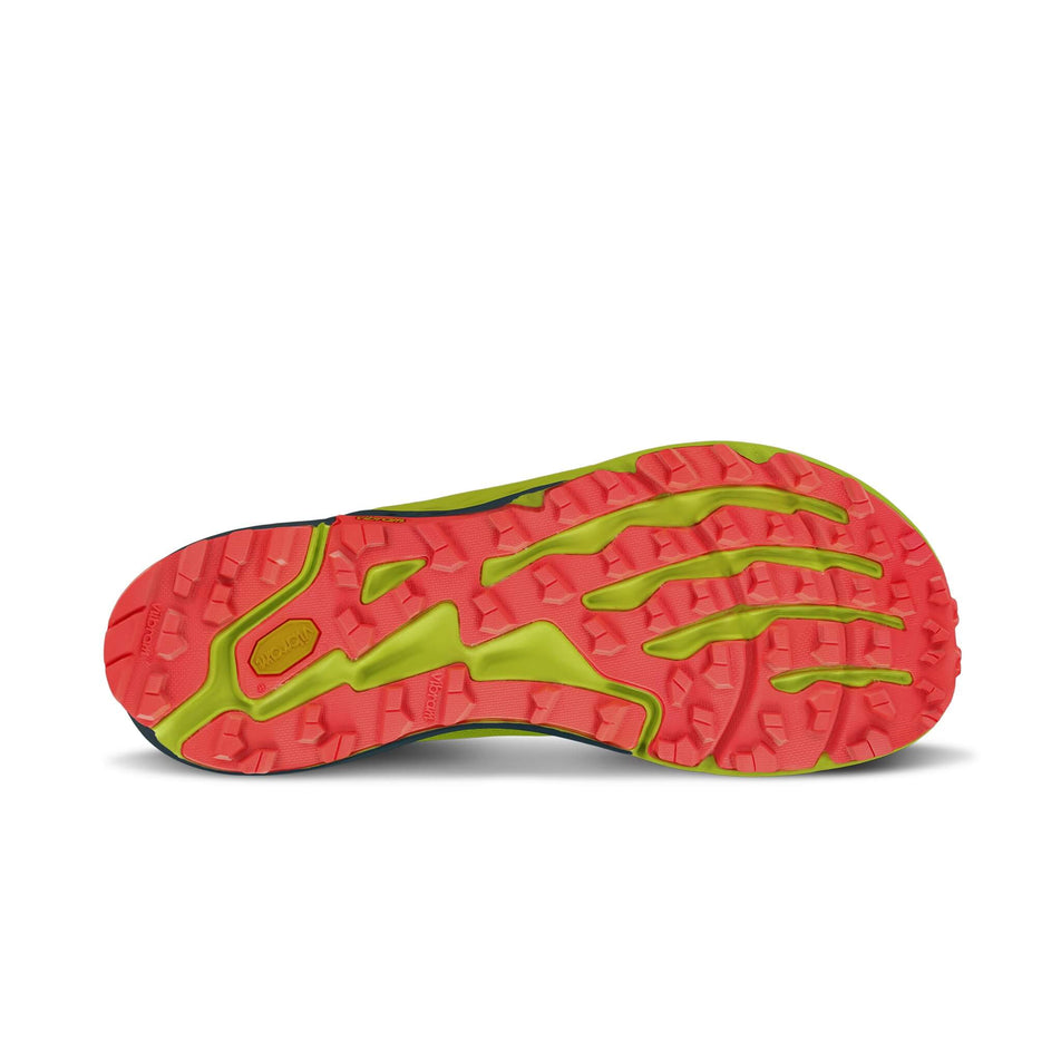 Outsole of the right shoe from a pair of Altra Men's Timp 5 Running Shoes in the Lime colourway (8164444504226)