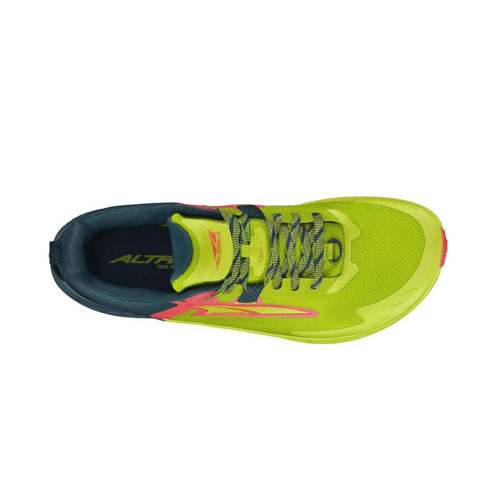 Upper of the right shoe from a pair of Altra Men's Timp 5 Running Shoes in the Lime colourway (8164444504226)
