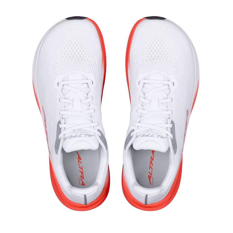 The uppers a pair of Altra Women's Experience Flow ST Running Shoes in the White/Coral colourway.