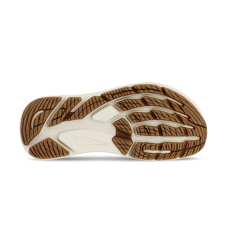 The outsole of the right shoe from a pair of Altra Women's FWD VIA 2 Running Shoes in the White colourway.