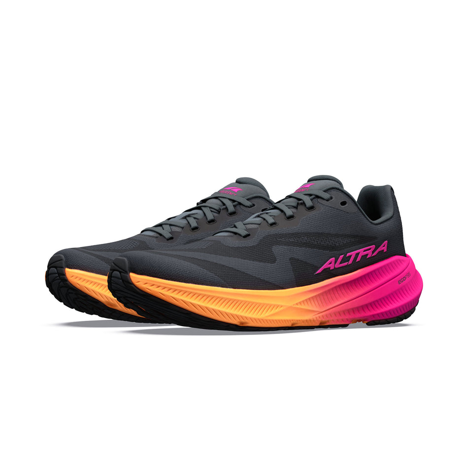 A pair of Altra Women's Experience Flow 3 Running Shoes in the Black/Black/Pink Glow colourway.