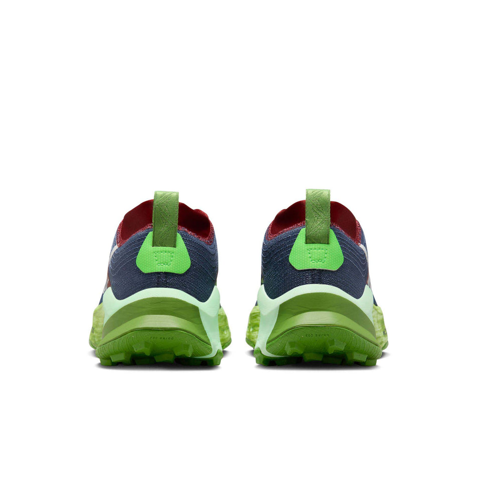 The back of a pair of Nike Men's Zegama Trail Running Shoes in the Thunder Blue/Summit White-Chlorophyll colourway (8157770023074)