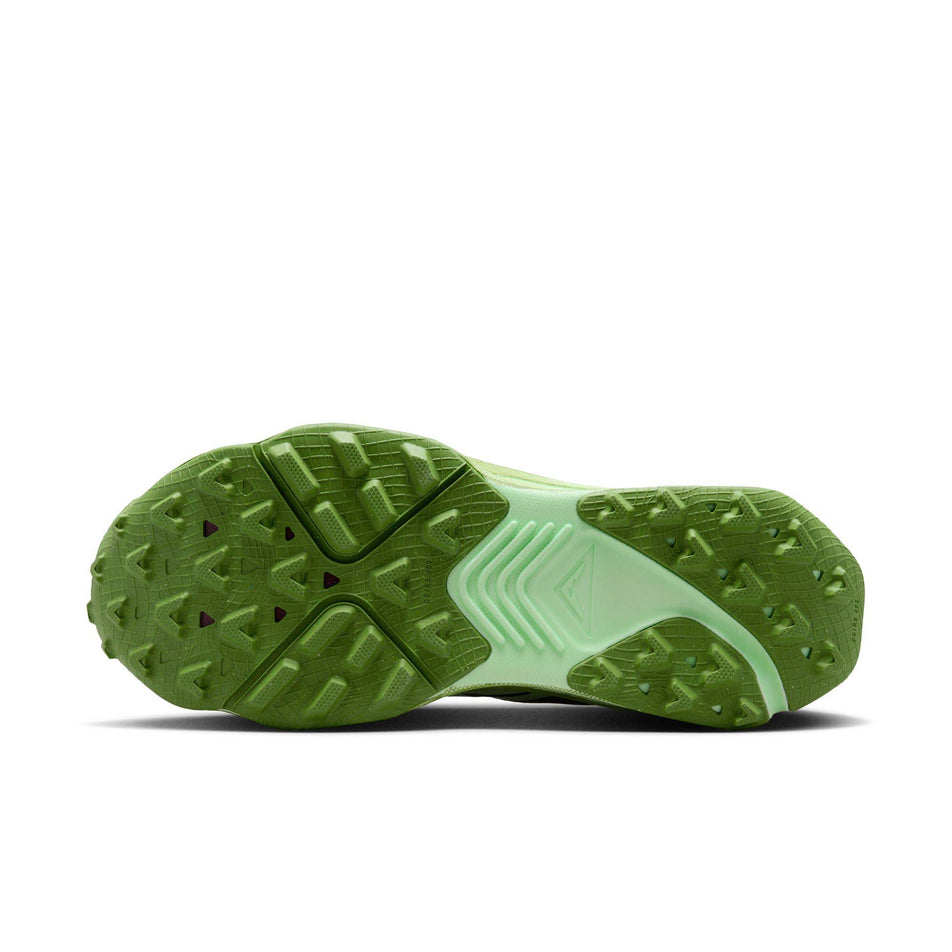 Outsole of the left shoe from a pair of Nike Men's Zegama Trail Running Shoes in the Thunder Blue/Summit White-Chlorophyll colourway (8157770023074)