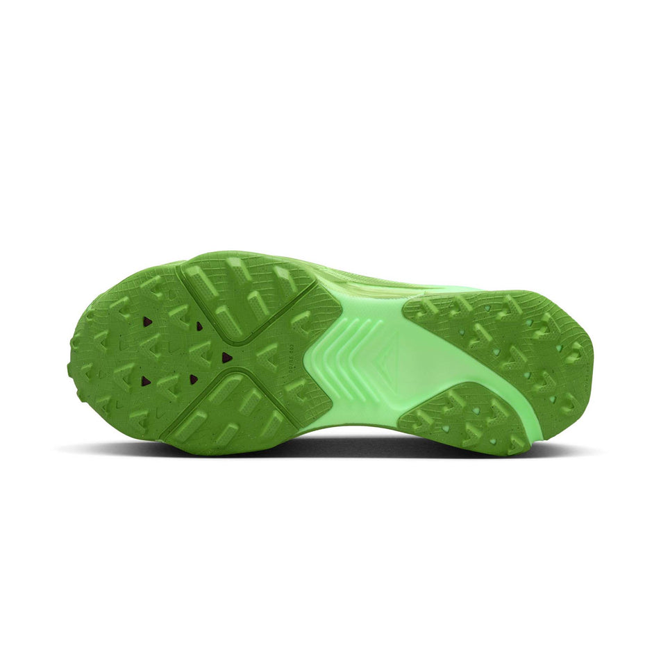 Outsole of the right shoe from a pair of Nike Women's Zegama Trail Running Shoes in the Thunder Blue/Summit White-Chlorophyll colourway (8157777789090)