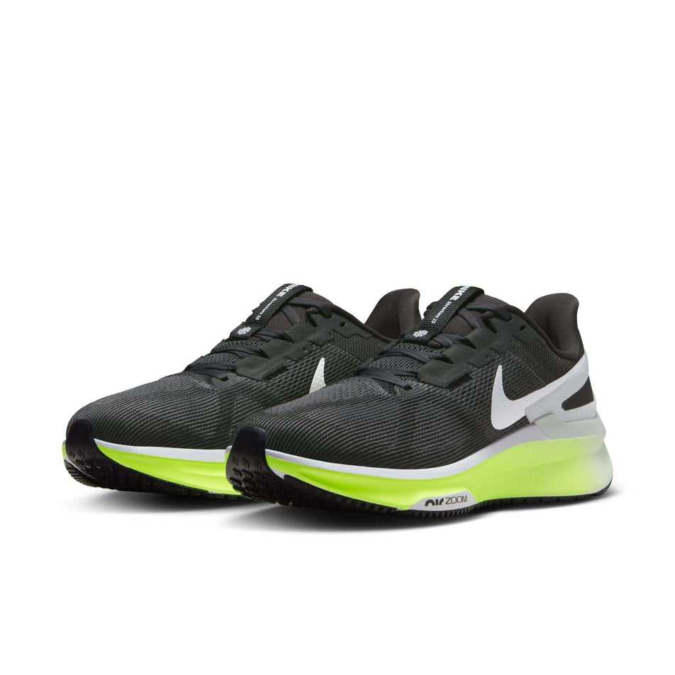A pair of Nike Men's Structure 25 Road Running Shoes in the Anthracite/White-Volt-Pure Platinum colourway (8070568181922)