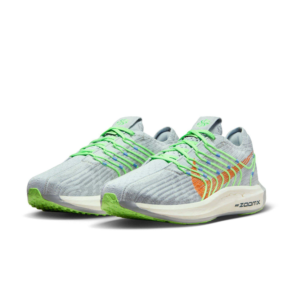 A pair of Nike Women's Pegasus Turbo Road Running Shoes in the Pure Platinum/Bright Mandarin-Wolf Grey colourway (8049401626786)