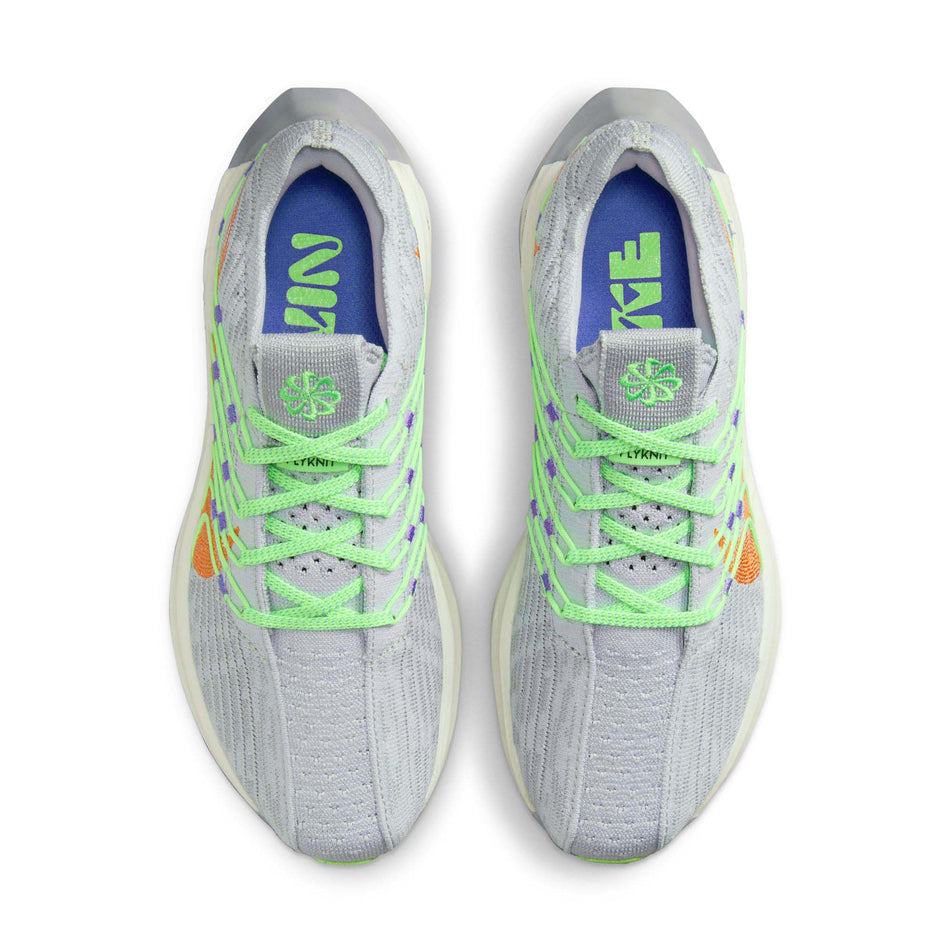 The uppers on a pair of Nike Women's Pegasus Turbo Road Running Shoes in the Pure Platinum/Bright Mandarin-Wolf Grey colourway (8049401626786)