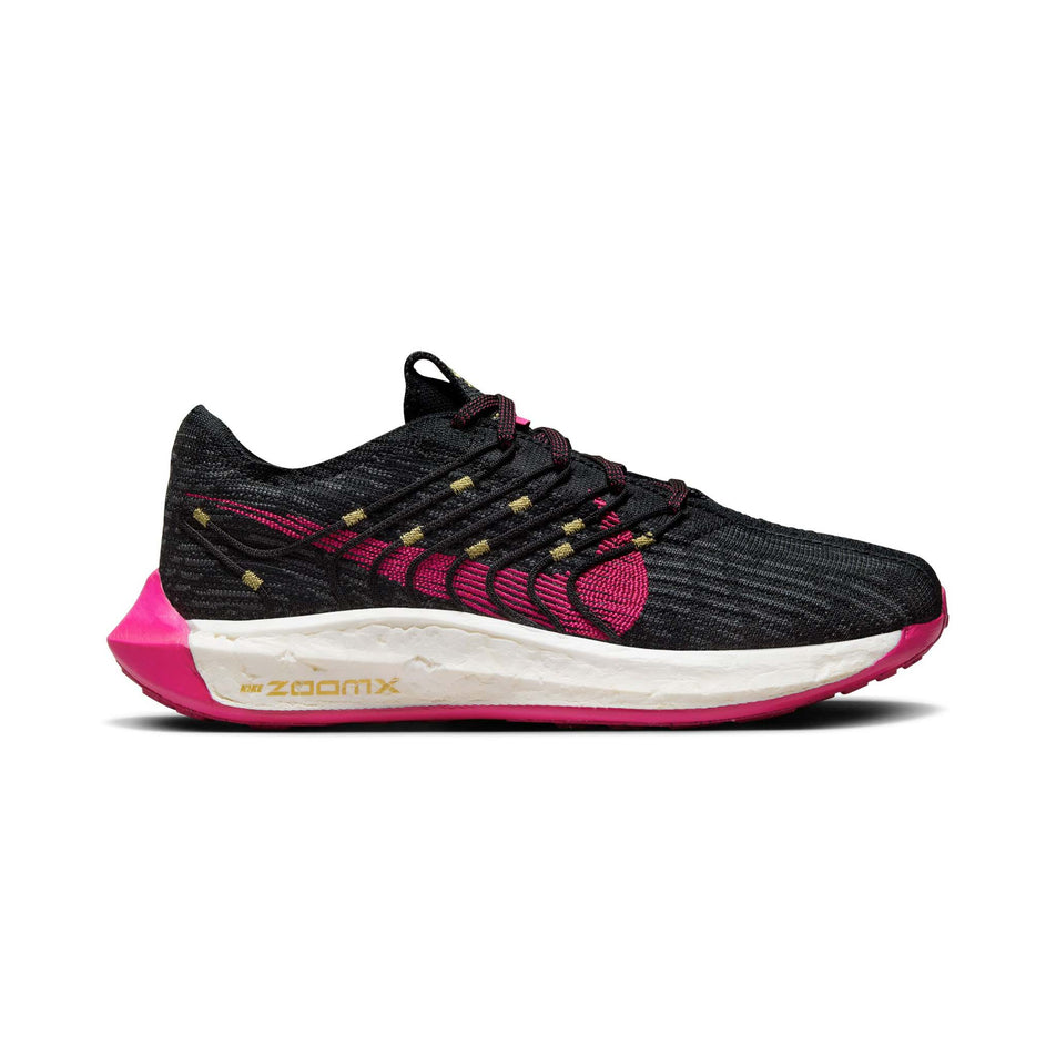 Lateral side of the right shoe from a pair of Nike Women's Pegasus Turbo Road Running Shoes in the Black/Fireberry-Anthracite-Fireberry colourway (8049415356578)