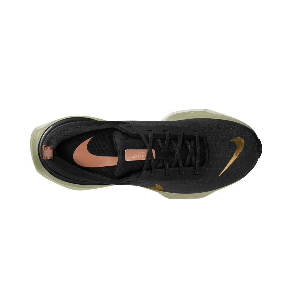 Upper of the right shoe from a pair of Nike Men's Invincible 3 Road Running Shoes in the Black/Bronzine-Olive Aura-Amber Brown colourway (8135140606114)
