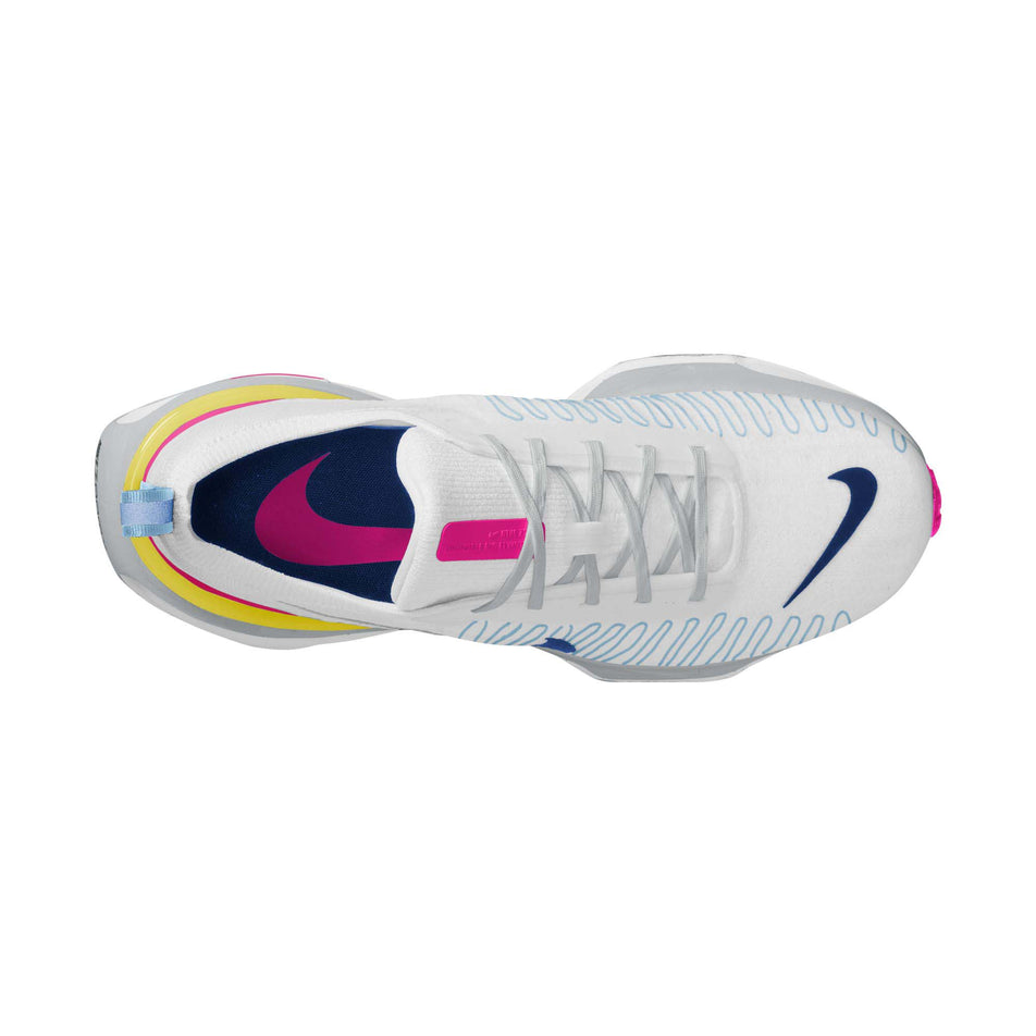 Upper of the right shoe from a pair of Nike Men's Invincible 3 Road Running Shoes in the White/Deep Royal Blue-Photon Dust colourway (8135163609250)