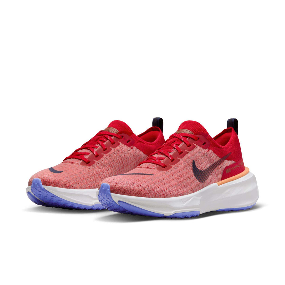A pair of Nike Men's Invincible 3 Road Running Shoes in the University Red/Midnight Navy-Blue Joy colourway (8048746758306)