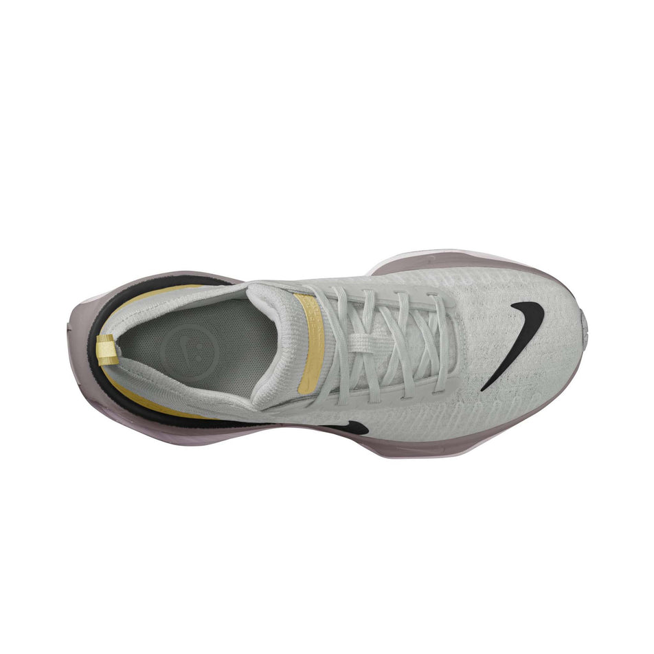Upper of the right shoe from a pair of Nike Women's Invincible 3 Road Running Shoes in the Photon Dust/Black-Summit White colourway (8157775200418)